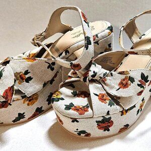 Seychelles New Americana (Yellow Floral Fabric) Women's Shoes, 8.5